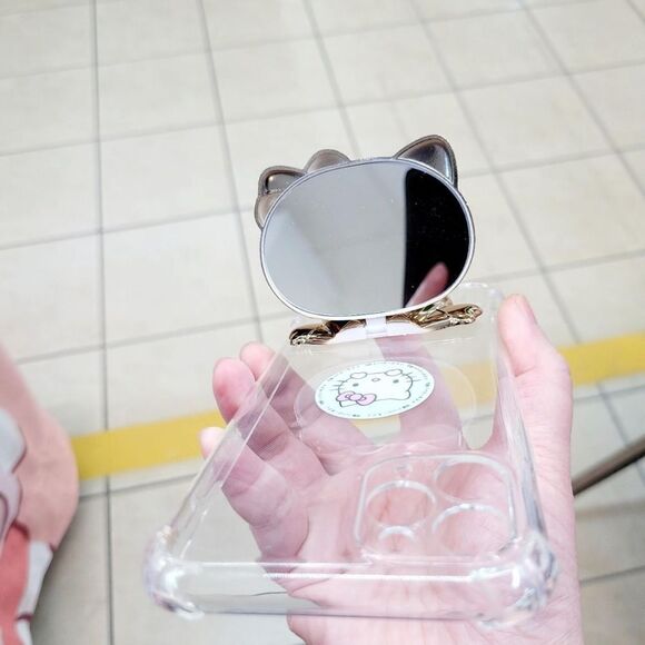 Brand New Sanrio Hello Kitty Gold Cell Phone Case Mirror & Stand - Picture 3 of 5